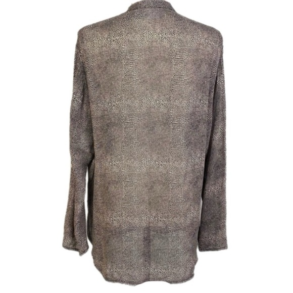 CHICO’S DESIGN geometric snake pattern sheer, chiffon, button blouse. Small. EUC - Picture 7 of 12